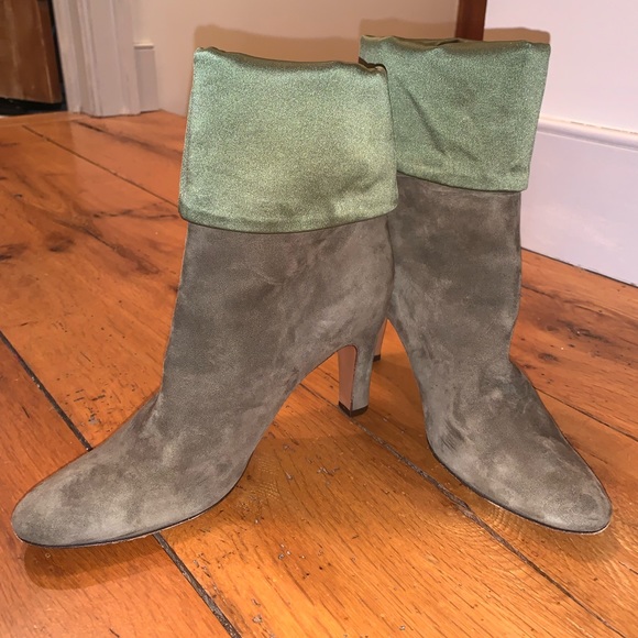 Max Mara Green Suede Boots size 38 1/2 - Picture 4 of 9